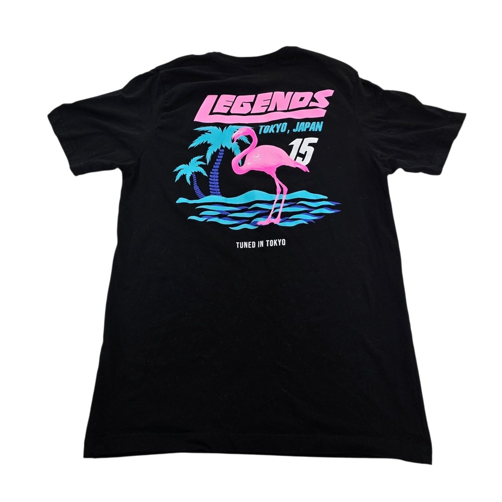 Legends Tokyo Japan Flamingo Graphic T-Shirt Mens Medium Black - Picture 3 of 5